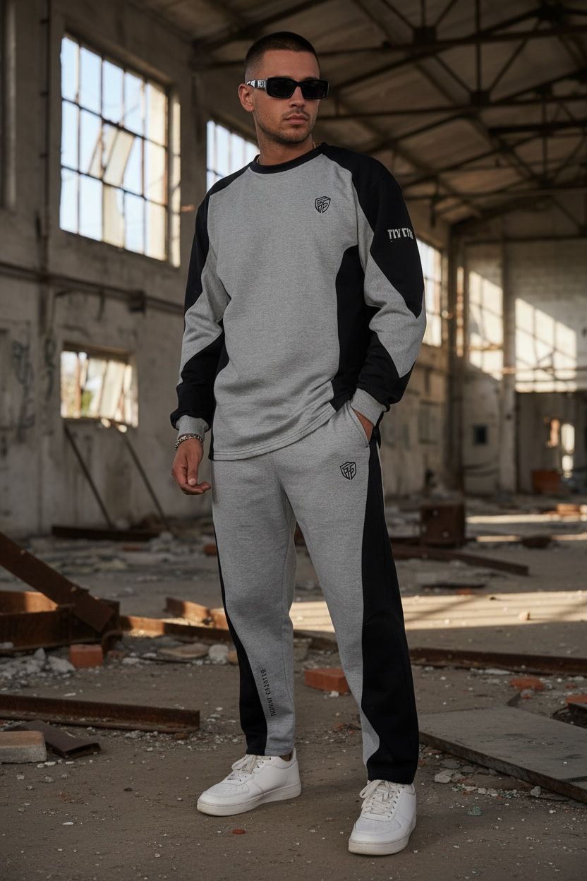 Shader grey & white Cord set