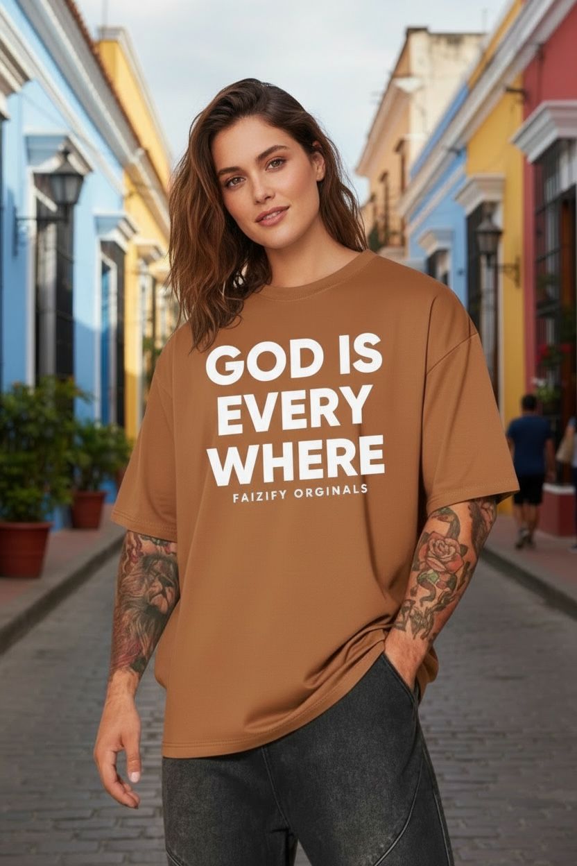 God is everywhere Oversized Tees (f)