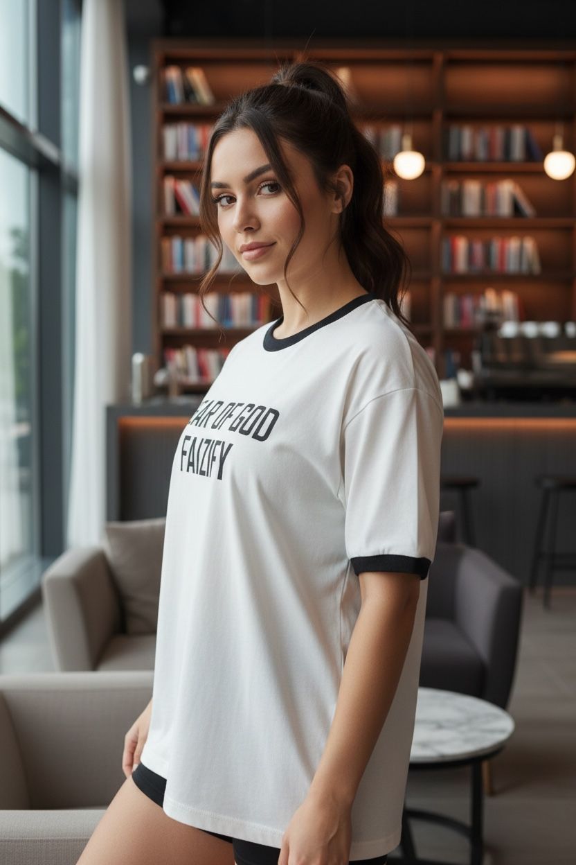 W&B strip (F) Oversized Tees