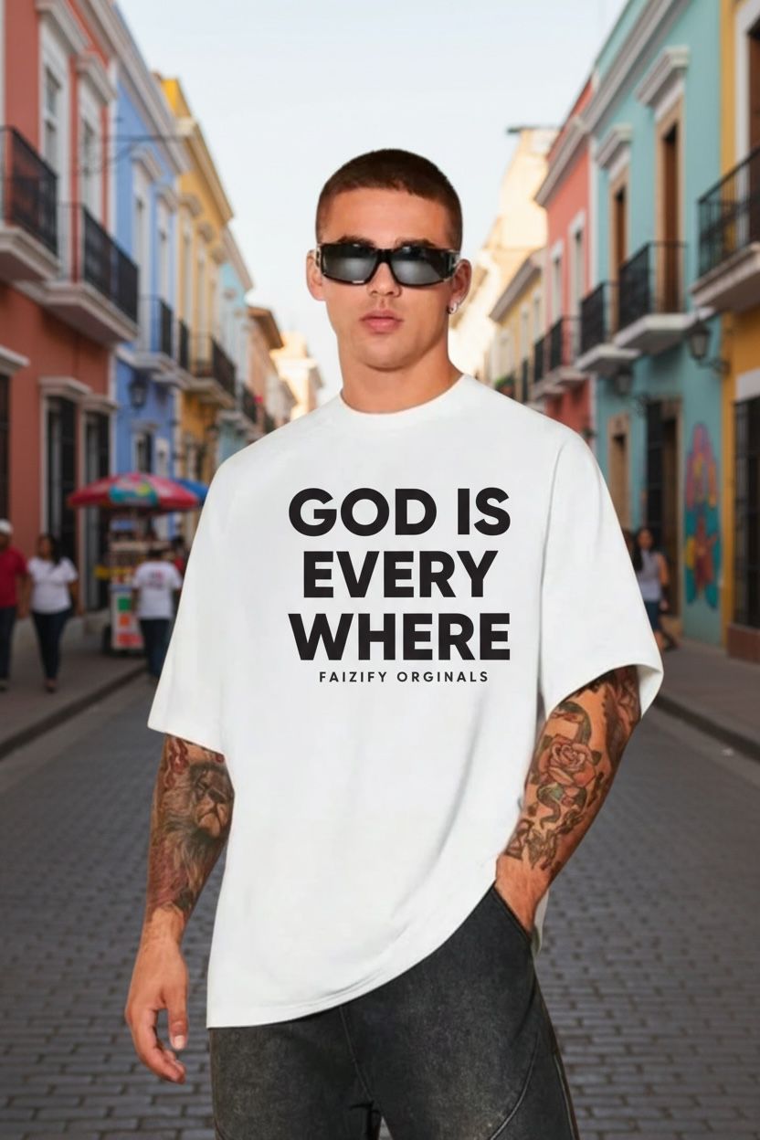 God is Every where Oversized Tees