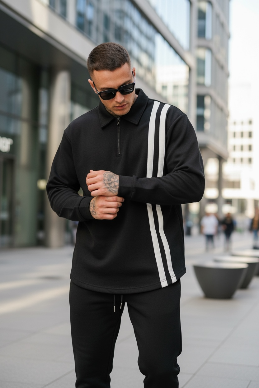 Black velocity Polo co-ord set