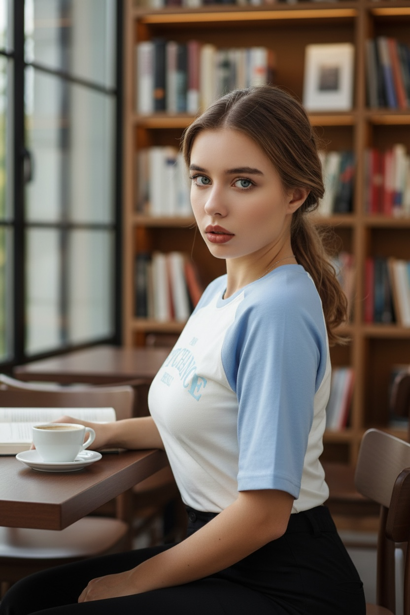 Ice Blue Contrast Tee