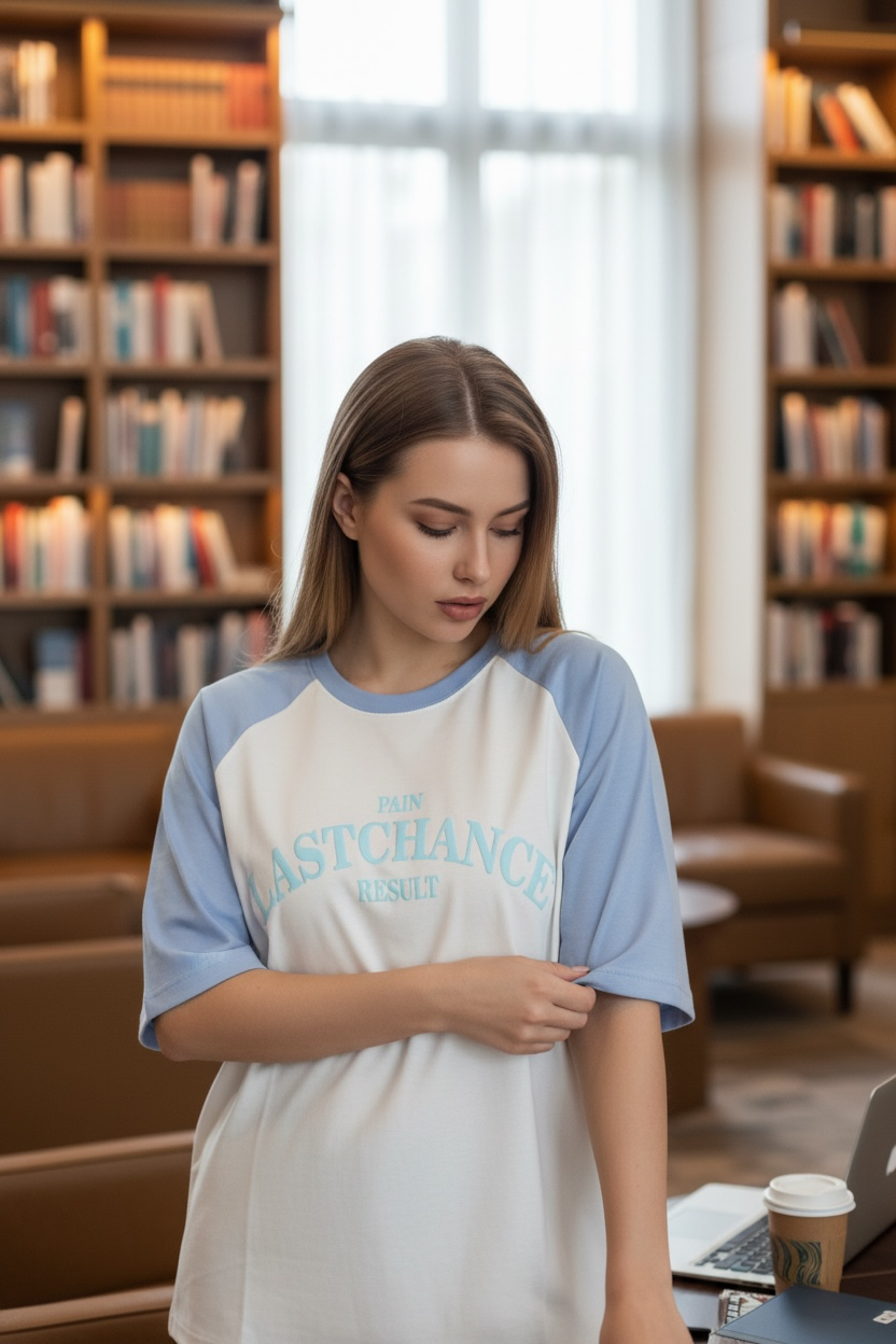 Ice Blue Contrast Tee