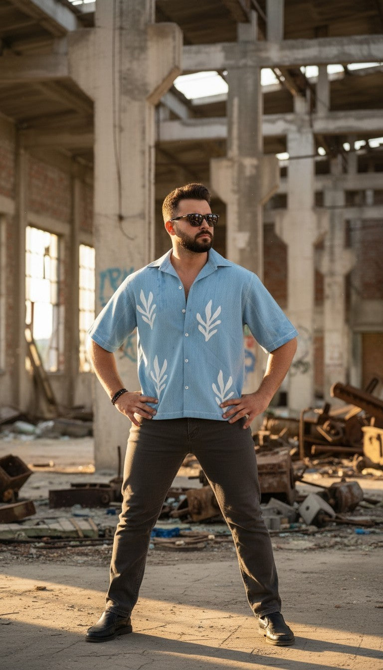WRANLE BLUE PRINTED SHIRT