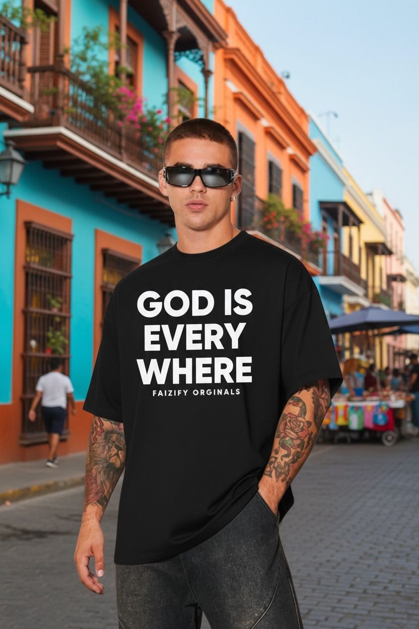 God is Every where Oversized Tees
