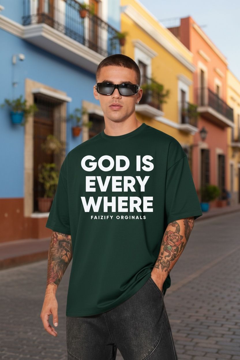God is Every where Oversized Tees